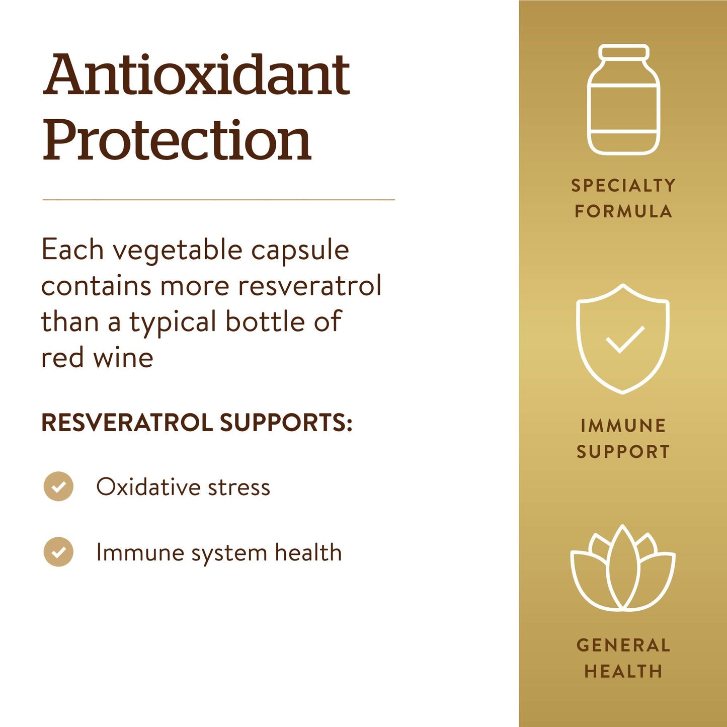 Solgar Resveratrol 500 mg – 30 Vegetable Capsules | Antioxidant Protection, Gluten Free