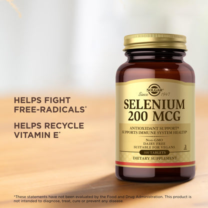 Solgar Selenium 200 mcg Tablets - 100 Count (Pack of 2) | Selenium Supplement