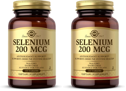 Solgar Selenium 200 mcg Tablets - 100 Count (Pack of 2) | Selenium Supplement