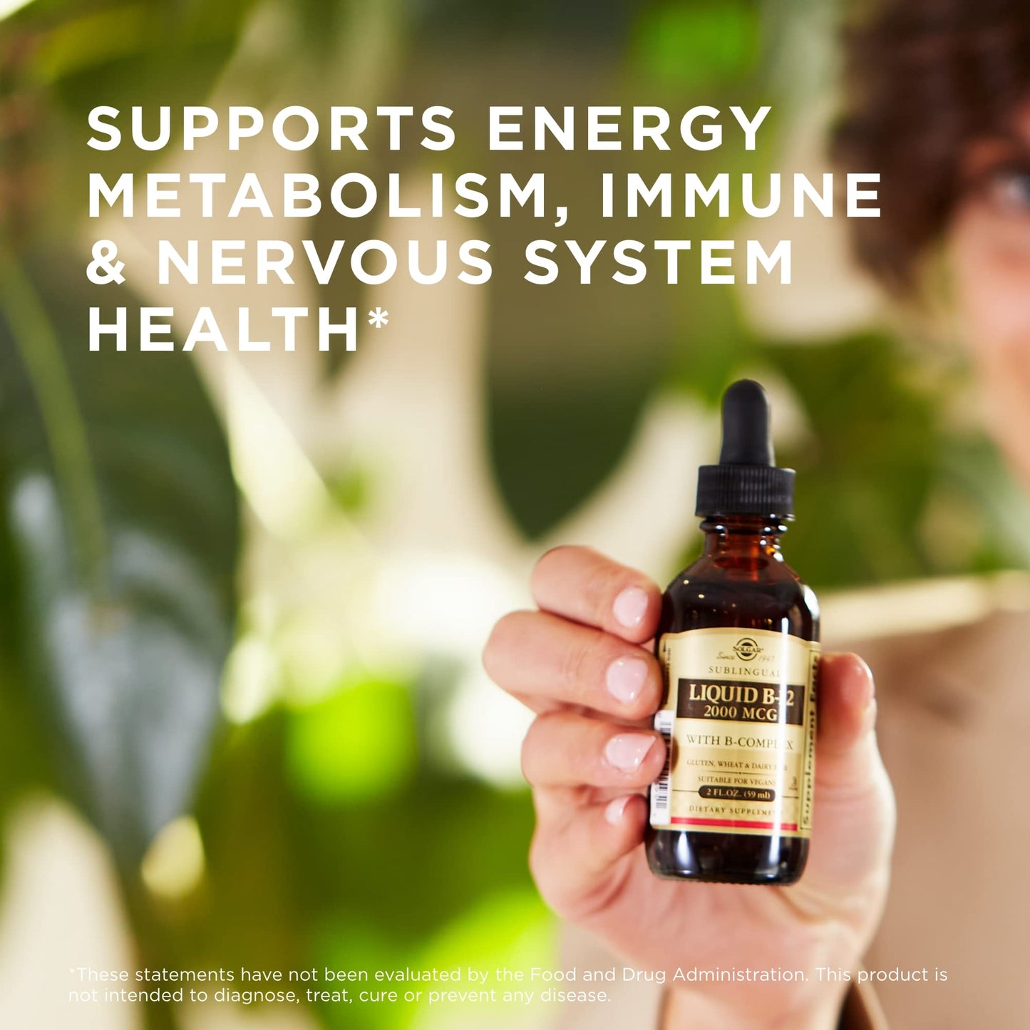 Solgar Sublingual Liquid B-12 with B-Complex - 2 fl oz | Energy, Immune & Nervous System Support | Vegan, Kosher & Gluten Free