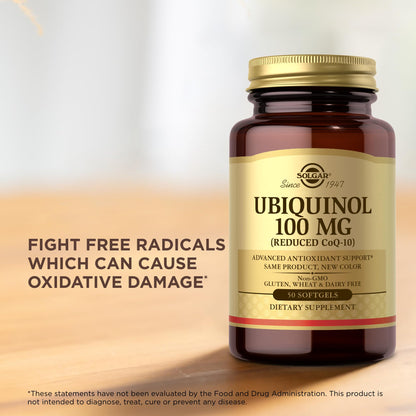 Solgar Ubiquinol 100 mg CoQ-10 Softgels – 100 Servings, Non-GMO, Gluten Free