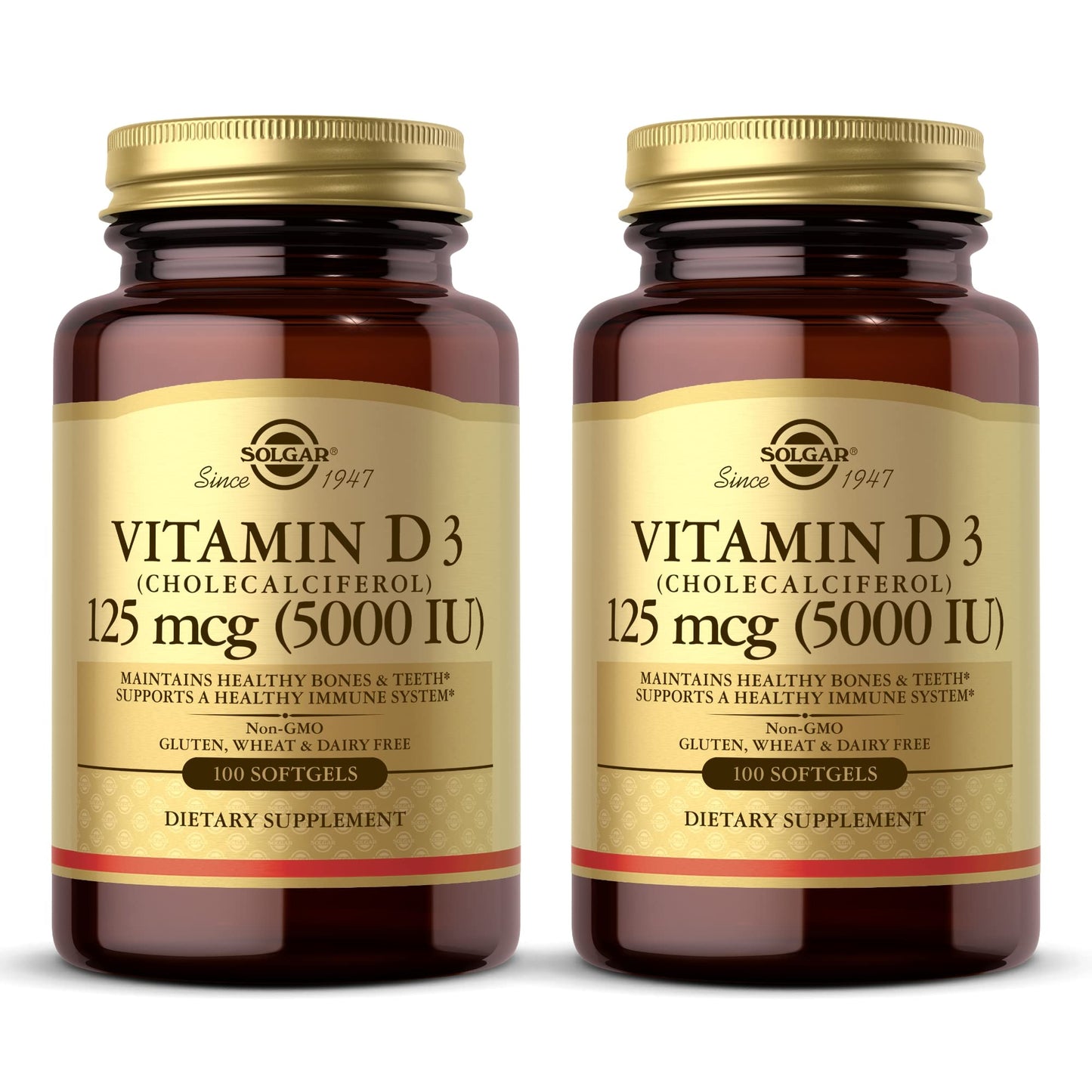 Solgar Vitamin D3 400 IU Softgels – 2-Pack | 200 Servings | Bones, Teeth & Immune Support