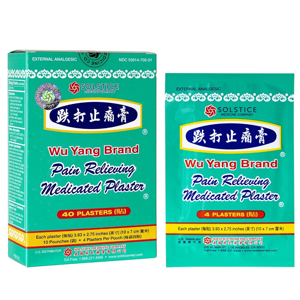 Wu Yang Pain Relieving Medicated Plaster – 40 Plasters/Box | Solstice Medicine Co.