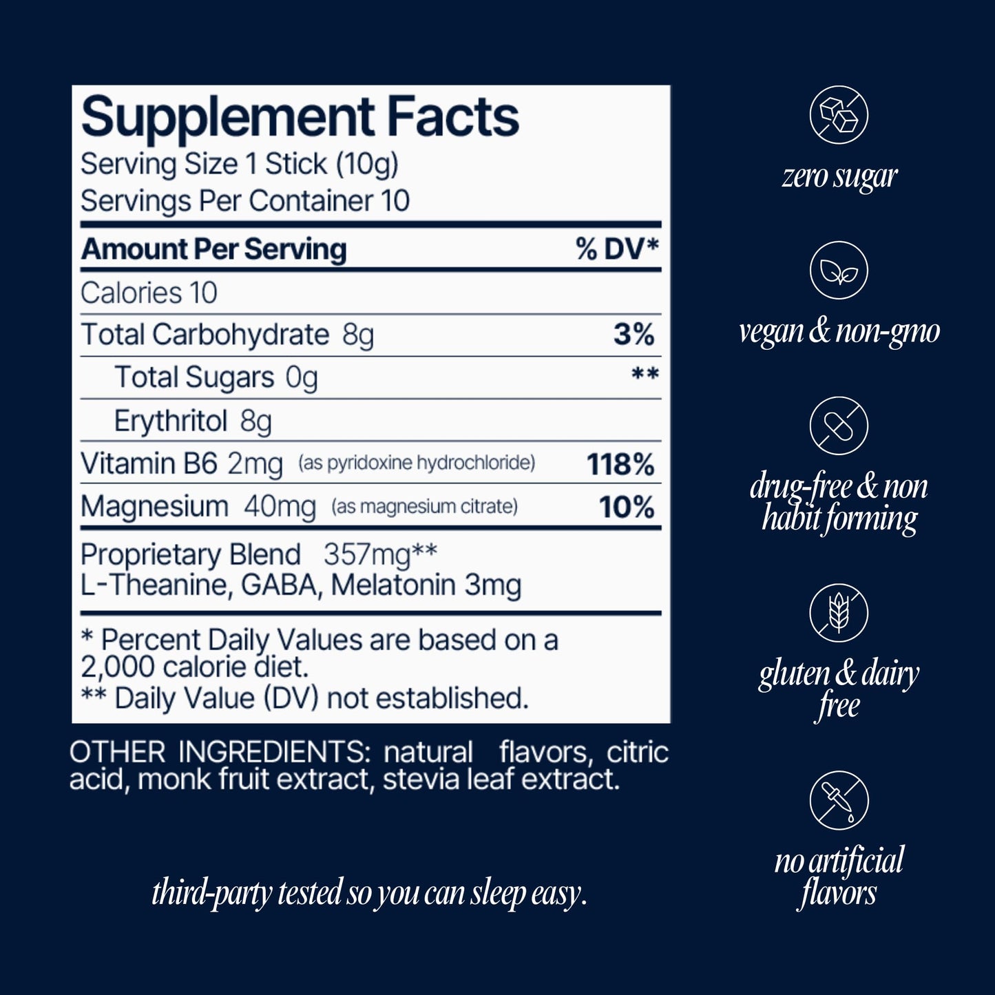 Som Sleep Powder Drink Mix – 3mg Melatonin, Vegan, Zero Sugar, Berry 10-Pack