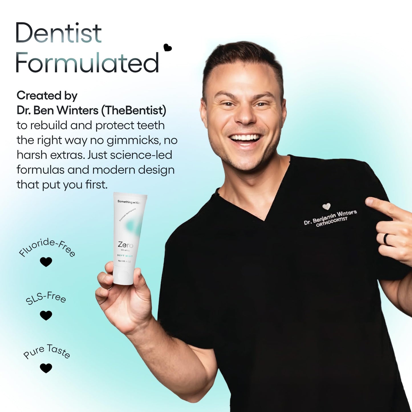 Something Nice Zero Toothpaste – 10% Nano Hydroxyapatite, Fluoride Free, Enamel Repair
