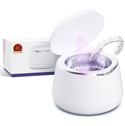 Sonic Pro Dental Cleaning Pod – 43kHz Ultrasonic Retainer Cleaner (Pearl White)