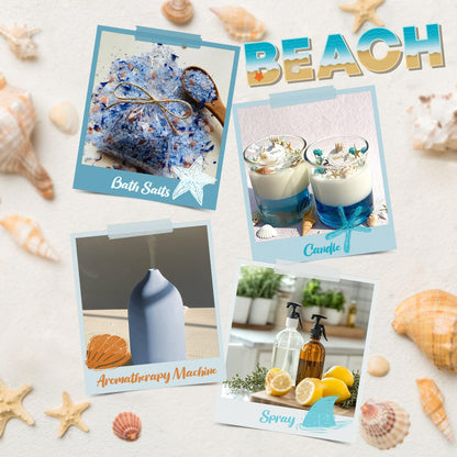 Soulorigin Beach Fragrance Oils Set – Essential Oil Gift for Diffuser (Ocean Spray, Pink Sands, Salty Sea, Pina Colada, Island Life, Sunshine)