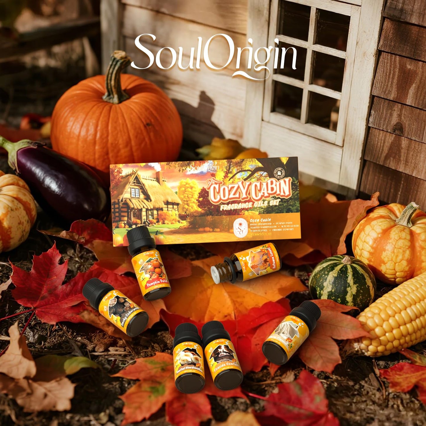 Soulorigin Fall Cozy Cabin Fragrance Oils Set | Diffuser & DIY