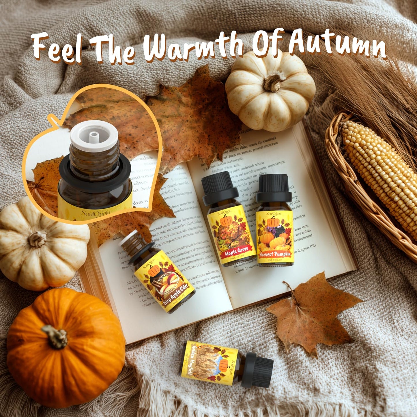 Soulorigin Harvest Fragrance Oils Set - Fall Diffuser Oils for Soap & Candles