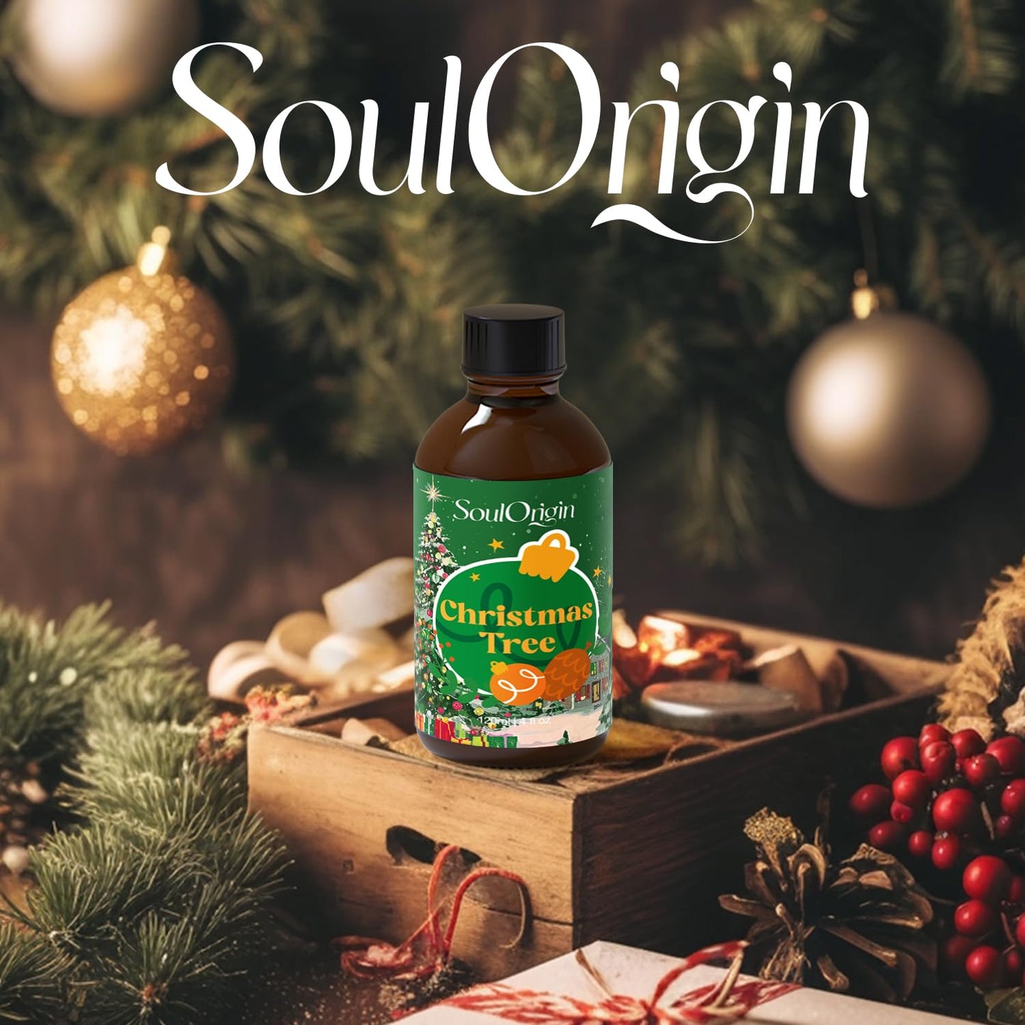 SoulOrigin Winter Christmas Tree Essential Oil 120ml (4 oz) – Pine & Fir Scent