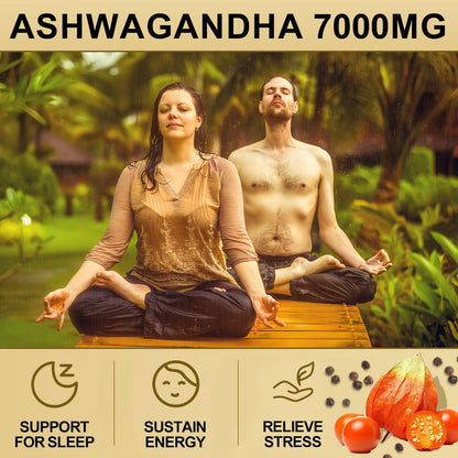 SoundHealth Ashwagandha Capsules – 7000mg per Serving | Immune & Hormone Support | 360 Caps