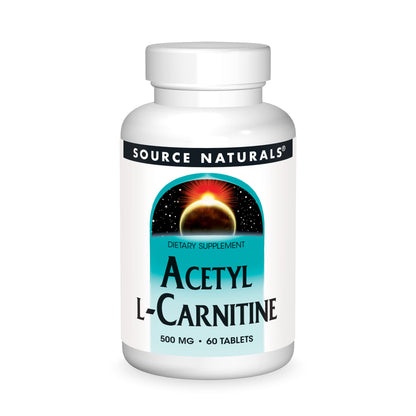 Source Naturals Acetyl L-Carnitine 500mg, 60 Tablets – Supports Memory, Focus & Muscle Energy