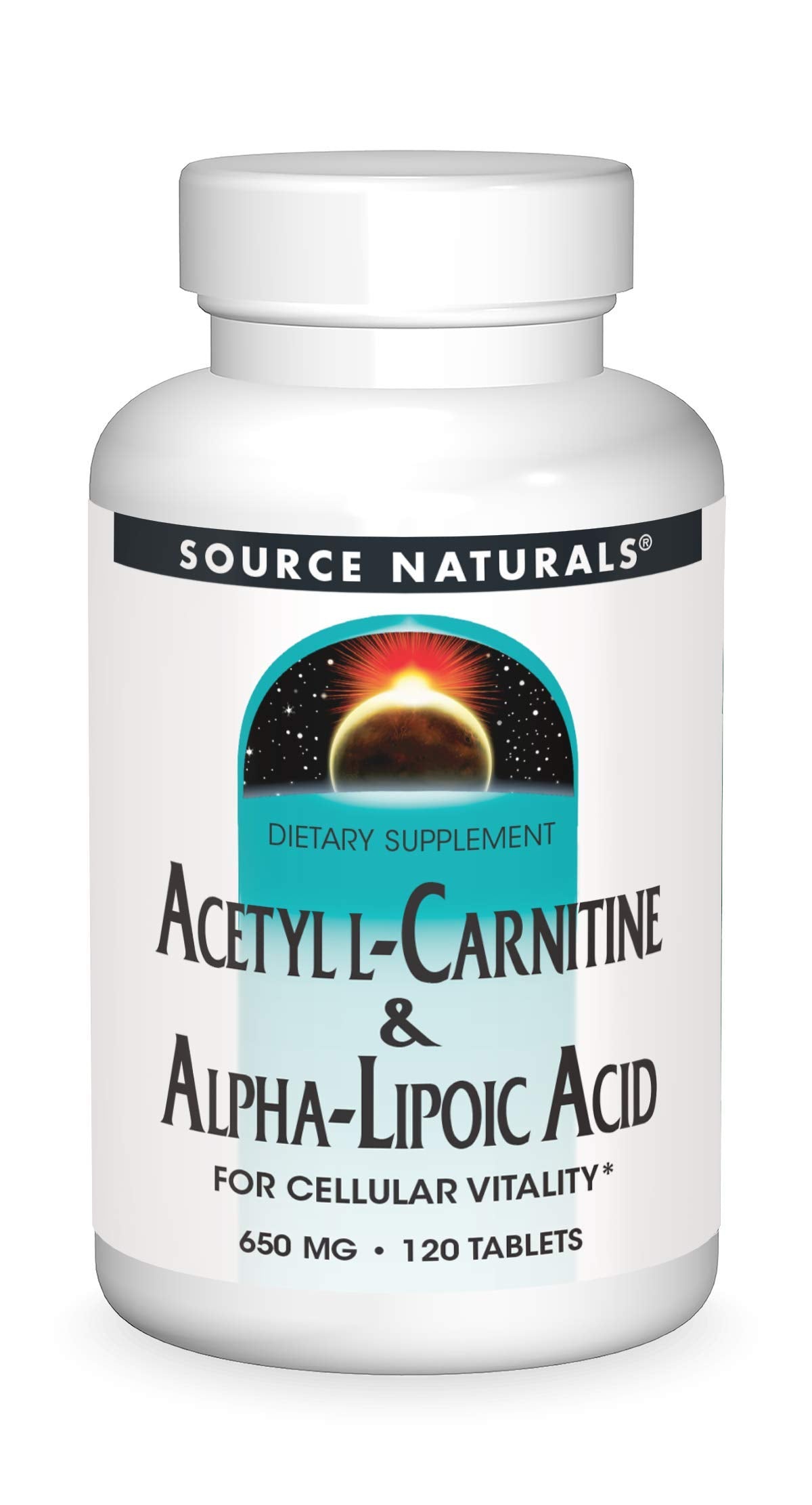 Source Naturals Acetyl L-Carnitine & Alpha-Lipoic Acid 650 mg – 120 Tablets