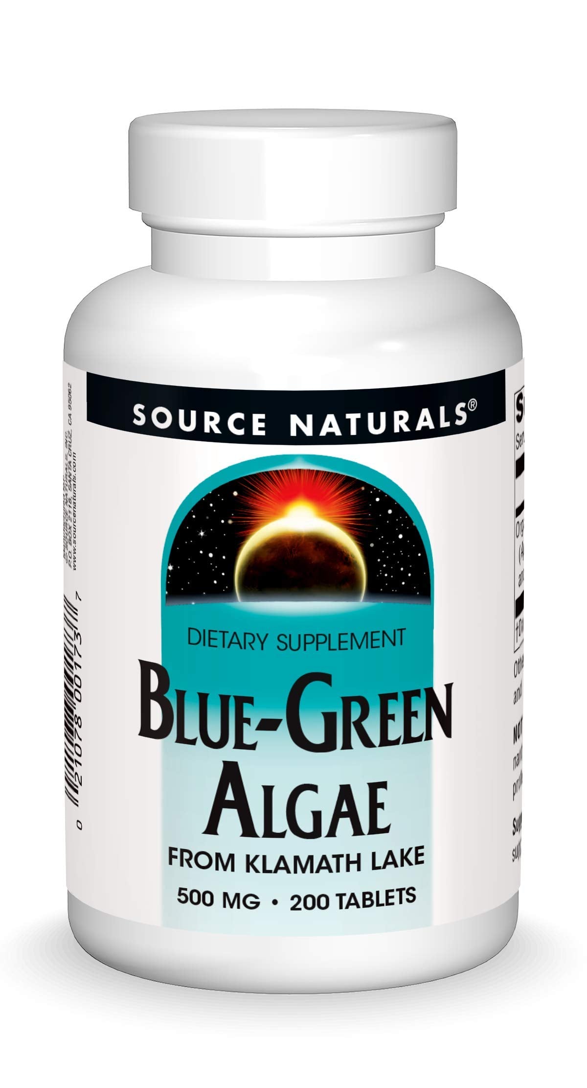 Source Naturals Blue Green Algae from Klamath Lake – Algae Superfood, 500 mg, 200 Tablets