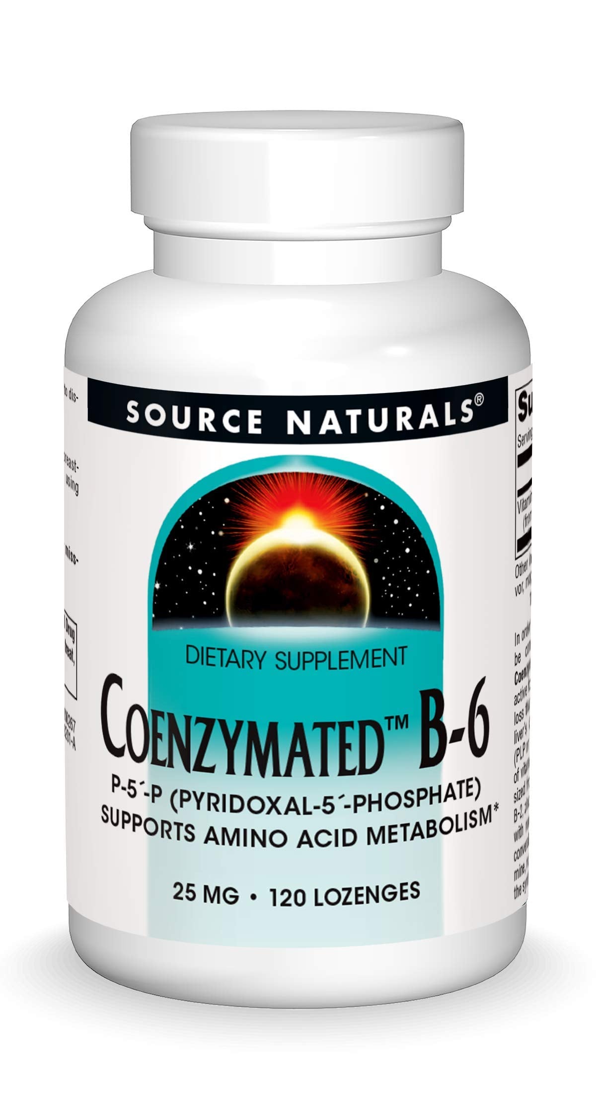 Source Naturals Coenzymated B-6 25 mg Lozenges – P-5 Pyridoxal-5 Phosphate Fast-Acting