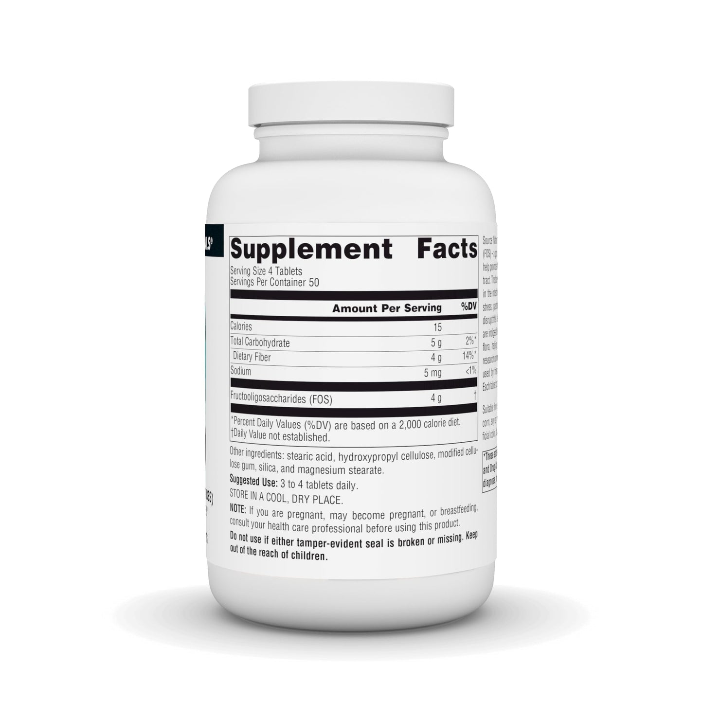 Source Naturals FOS 1000 mg Fructooligosaccharides Probiotic Enhancer – 200 Tablets