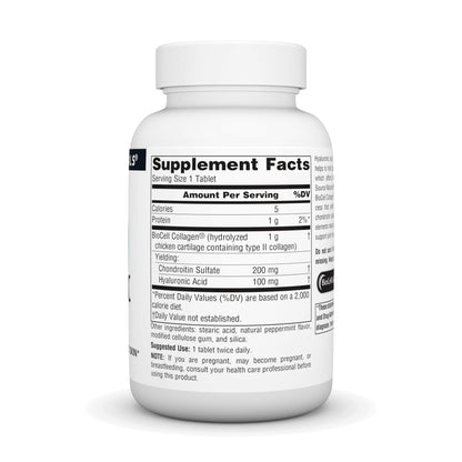 Source Naturals Hyaluronic Acid 100 mg - Joints & Skin Support, 60 Tablets