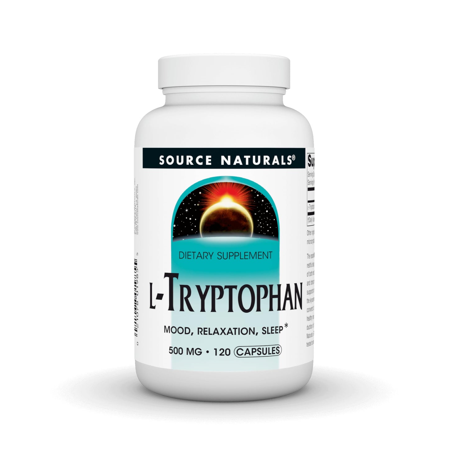 Source Naturals L-Tryptophan 500mg - Mood, Relaxation & Sleep Support, 120 Capsules