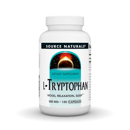 Source Naturals L-Tryptophan 500mg - Mood, Relaxation & Sleep Support, 120 Capsules