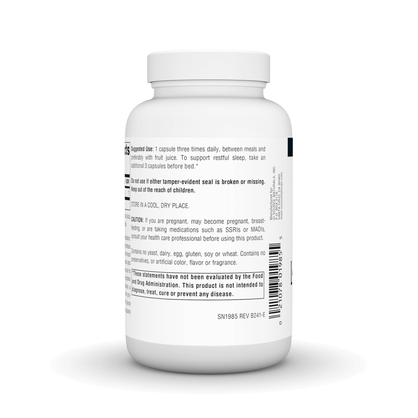 Source Naturals L-Tryptophan 500mg - Mood, Relaxation & Sleep Support, 120 Capsules
