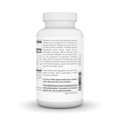 Source Naturals Magnesium Bis-Glycinate 200 mg | 120 Tablets | Chelated for Absorption
