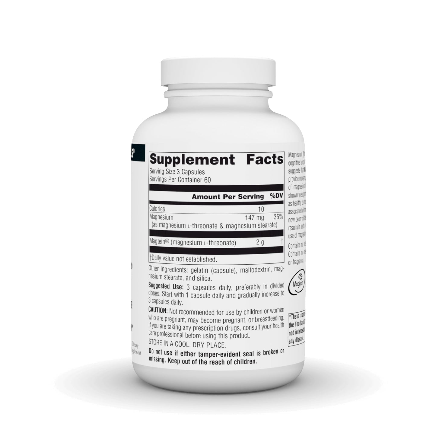 Source Naturals Magtein Magnesium L-Threonate 667mg – Focus, Mood & Memory Support | 180 Capsules