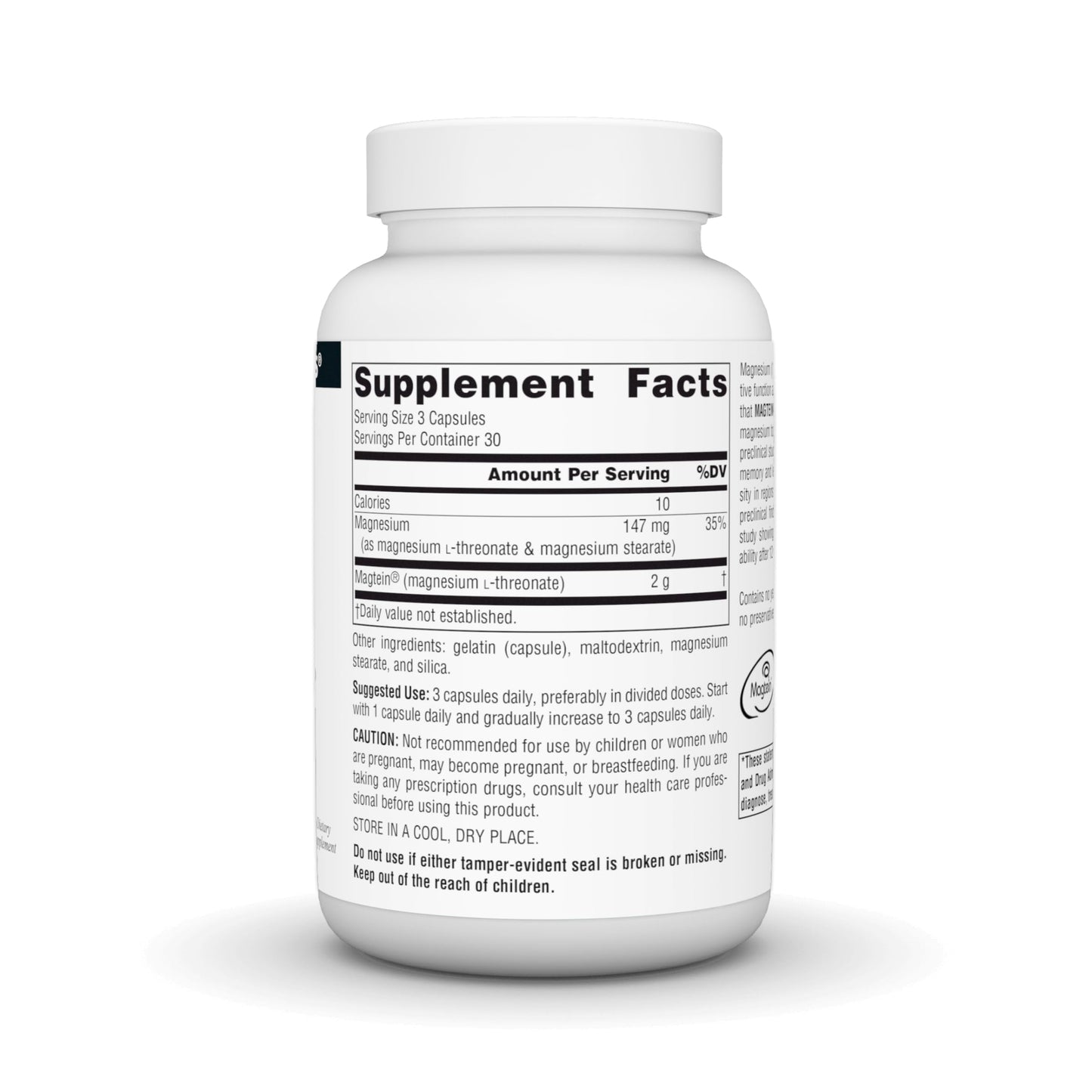Source Naturals Magtein Magnesium L-Threonate 667mg – Supports Focus, Mood & Memory | 90 Capsules