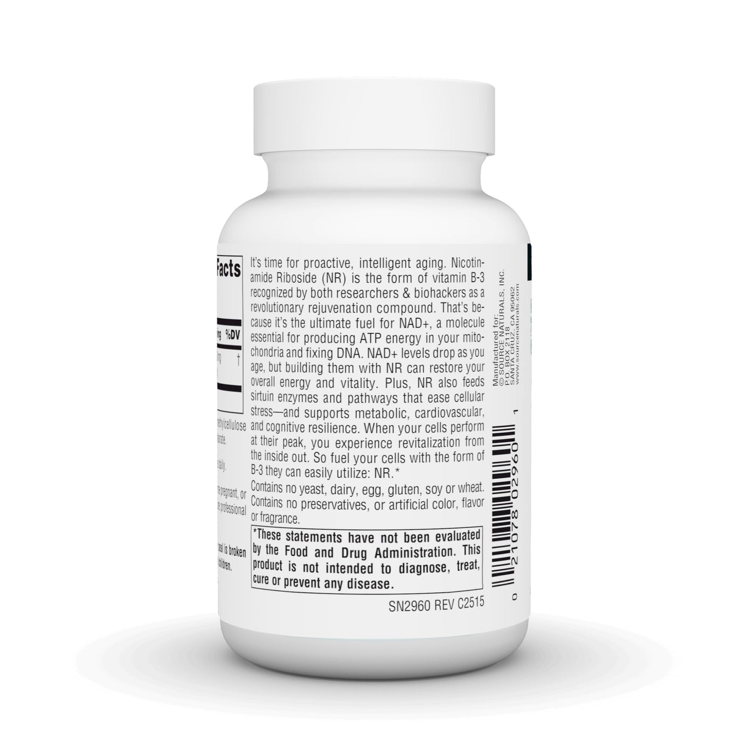 Source Naturals NR Nicotinamide Riboside 300 mg – 60 Vegan Capsules