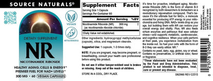 Source Naturals NR Nicotinamide Riboside 300 mg – 60 Vegan Capsules