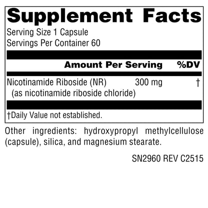 Source Naturals NR Nicotinamide Riboside 300 mg – 60 Vegan Capsules