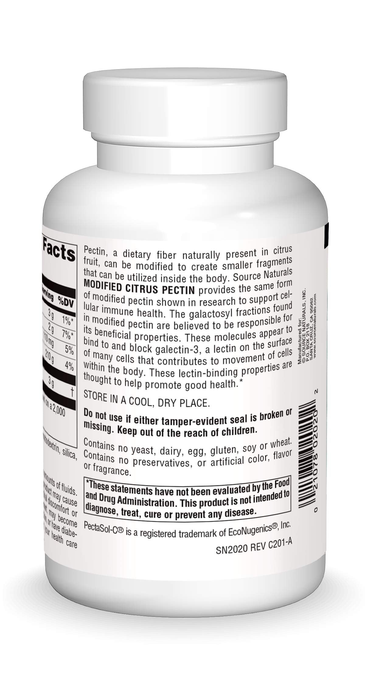 Source Naturals PectImmune: Modified Citrus Pectin for Cellular Immune Health, 750 mg, 120 capsules
