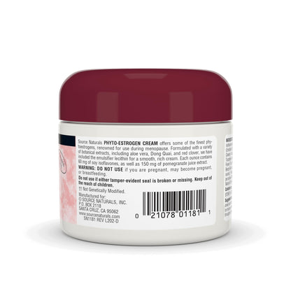 Source Naturals Phyto-Estrogen Cream - Paraben-Free, Non-GMO Soy, 2 oz