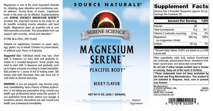 Source Naturals Serene Science Magnesium Serene Berry – 9 oz