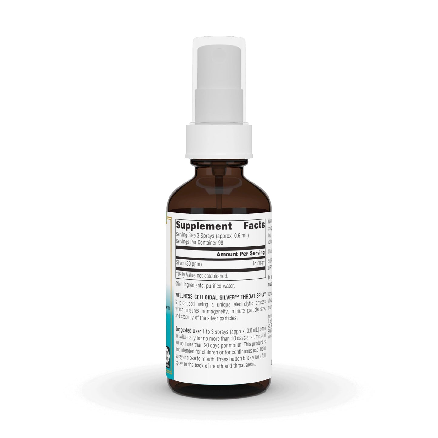 Source Naturals Wellness Colloidal Silver Throat Spray - 30 PPM - 2 Fluid oz