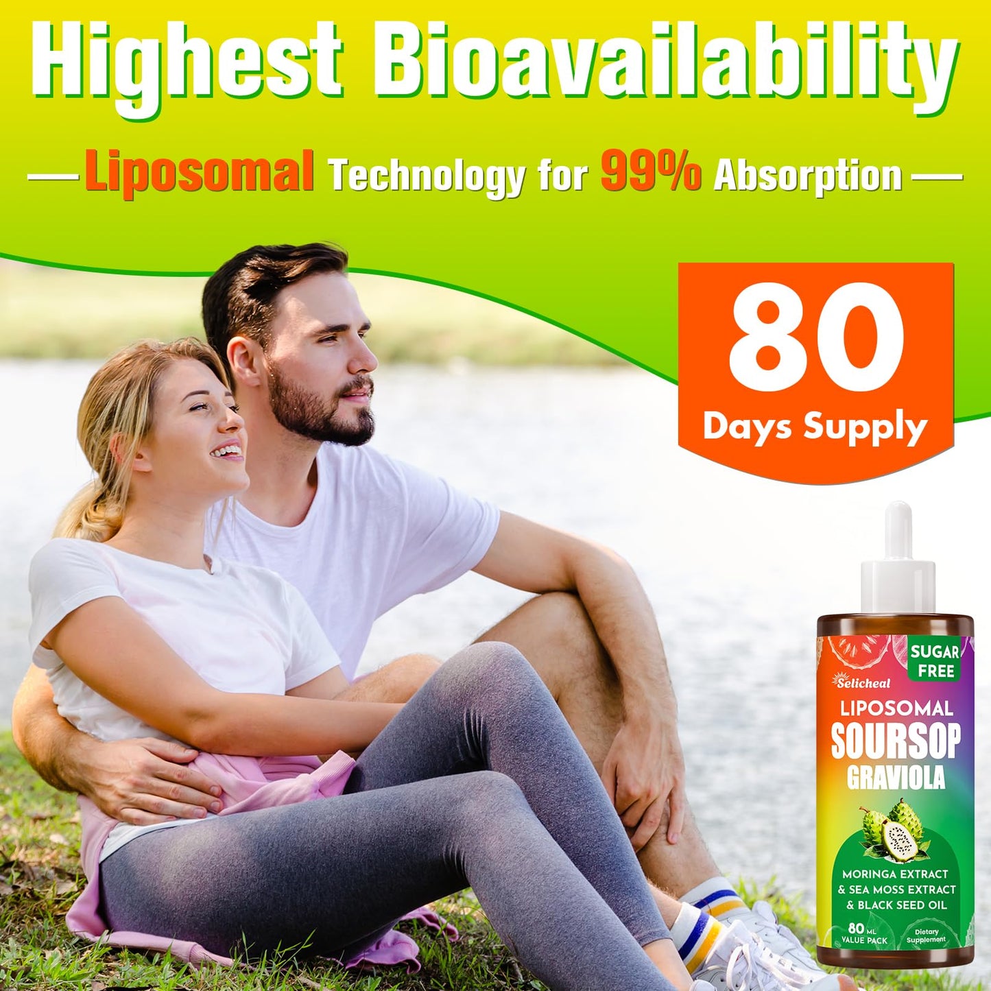 80ML Soursop Bitters Liquid Drops – 10-in-1 Multivitamin with Leaf Extract & Sea Moss | Immunity, Gut, Skin | 2.8 fl oz