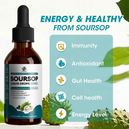 Soursop Graviola Liquid with Elderberry & Lion's Mane – Immune Support