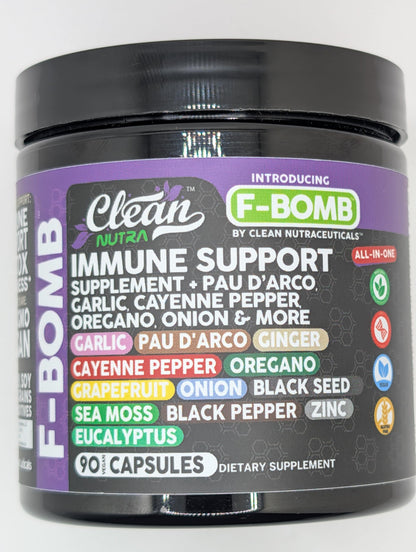 Organic Immune Support with PAU D'Arco, Garlic, Cayenne Pepper, Oregano, Ginger & More | Clean Nutra