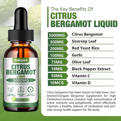 2 Pack Citrus Bergamot Liquid Drops 5000mg – Cholesterol Support (4 oz)