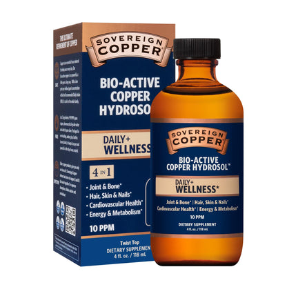 Sovereign Bio-Active Copper Hydrosol – Silver Hydrosol for Hair, Skin & Nails – 4 oz