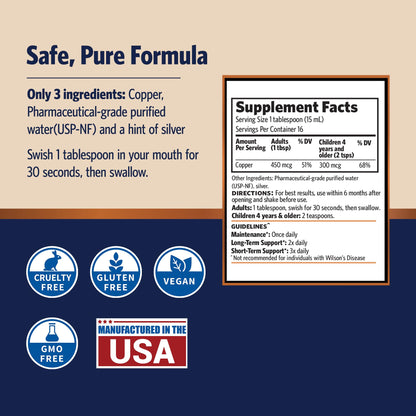 Sovereign Pro-Strength Copper Hydrosol – Bioavailable Copper Liquid (30ppm), 2 fl oz