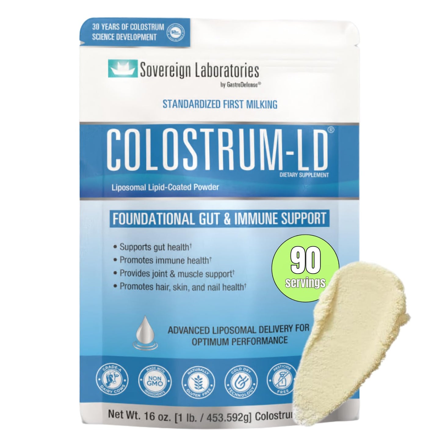 Sovereign Laboratories Colostrum-LD Liposomal Delivery Powder – 90 Servings