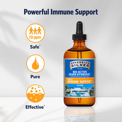 Sovereign Silver Immune Support - Colloidal Silver 10 ppm, 8 fl oz (236 mL)