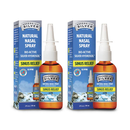 Sovereign Silver Bio-Active Colloidal Silver Nasal Spray 10ppm – 2oz Pack of 2