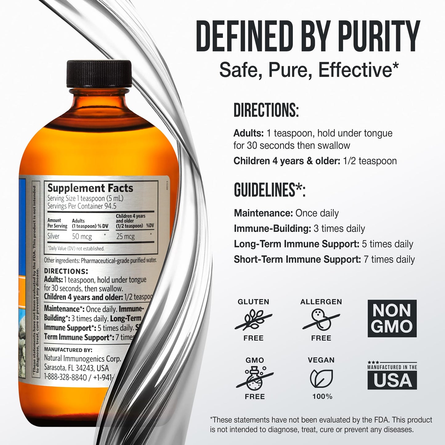 Sovereign Silver Bio-Active Silver Hydrosol 10 ppm, 16 oz – Premium Colloidal Silver Liquid