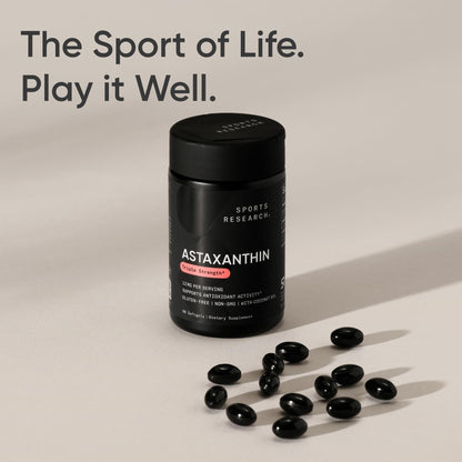 Sports Research Triple Strength Astaxanthin 12mg with Organic Coconut Oil - 60 Softgels