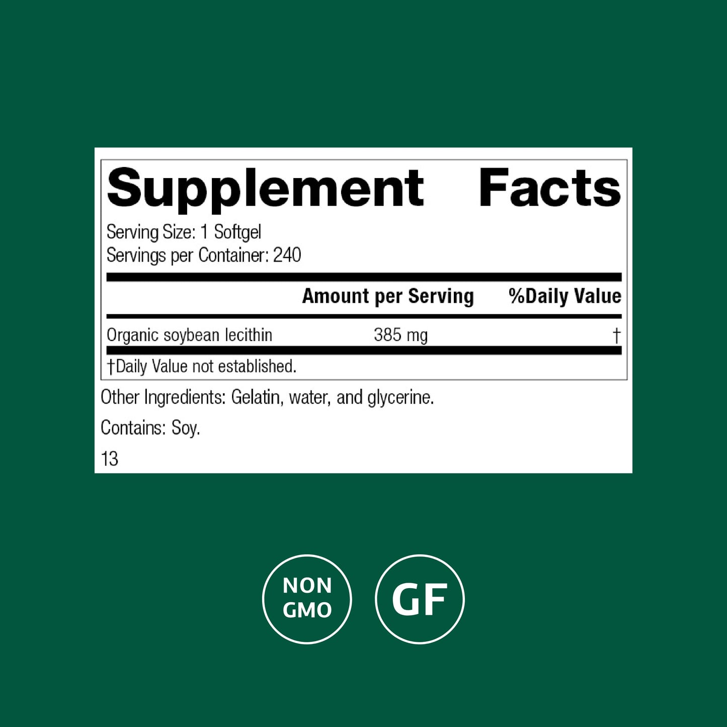 Standard Process Soybean Lecithin – Brain Health Support, 240 Softgels