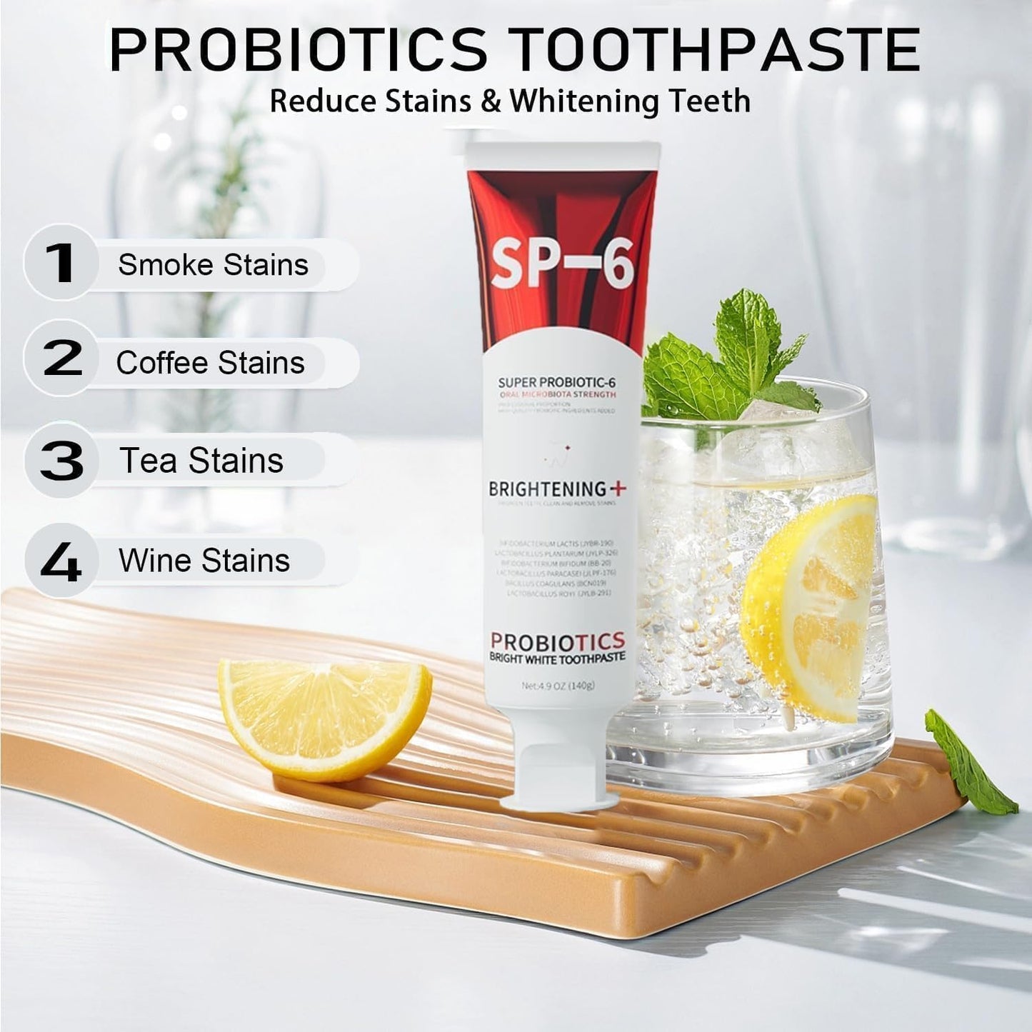 2PCS SP-6 Probiotic Whitening Toothpaste – 6 Probiotics for Whitening & Gum Health