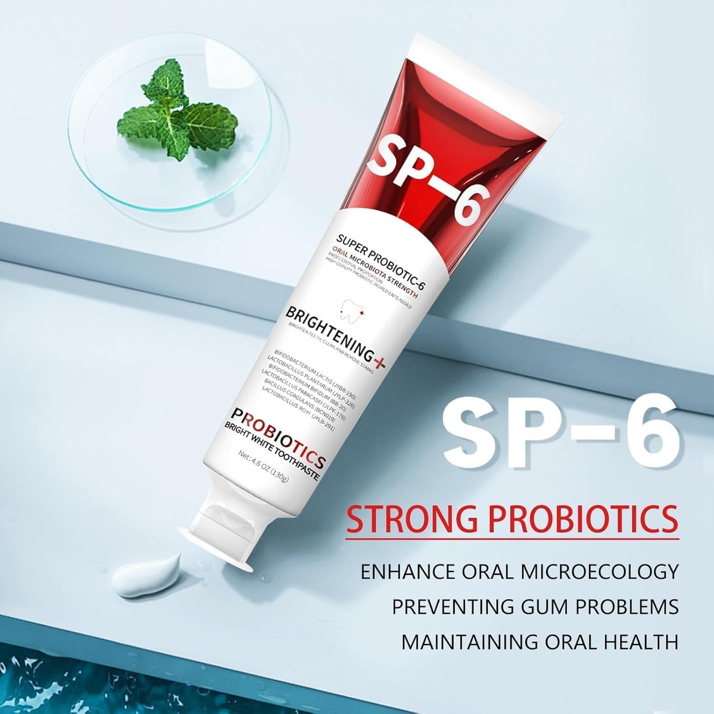 2PCS SP-6 Probiotic Whitening Toothpaste – 6 Probiotics for Whitening & Gum Health