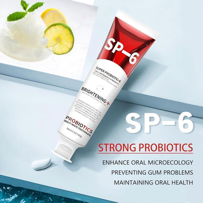 SP-6 Probiotics Whitening Toothpaste – Enamel-Safe, Fluoride-Free, Fresh Mint