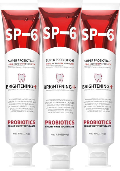 SP-6 Probiotics Whitening Toothpaste – Whitening & Gum Health, Fluoride-Free